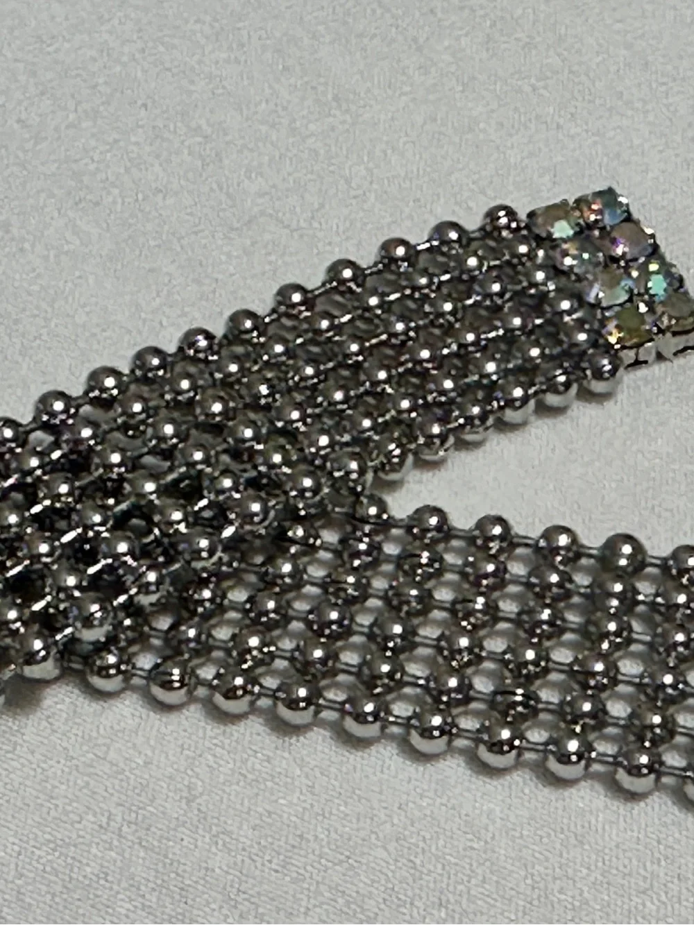 sparkling silver multi-strand ball chain belt